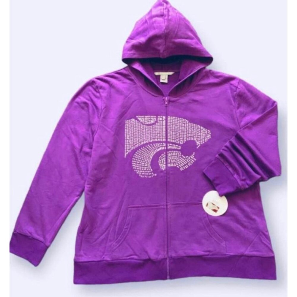 The License House New with tag size XL women’s purple 100% cotton full zip Kansa
